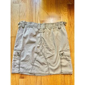 Ralph Lauren Polo Jeans Women's Cream Beige Cargo Mini Skirt Y2K Size 8